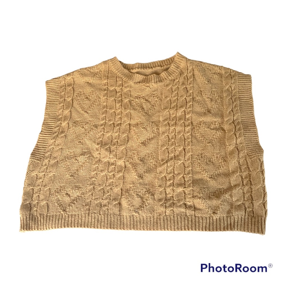 Shein Tan Heart Sweater Vest - Picture 2 of 5